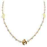 CHG-197-PE-OM-18" 18K Gold Overlay Necklace With Pearl Beads Bali Designs Inc